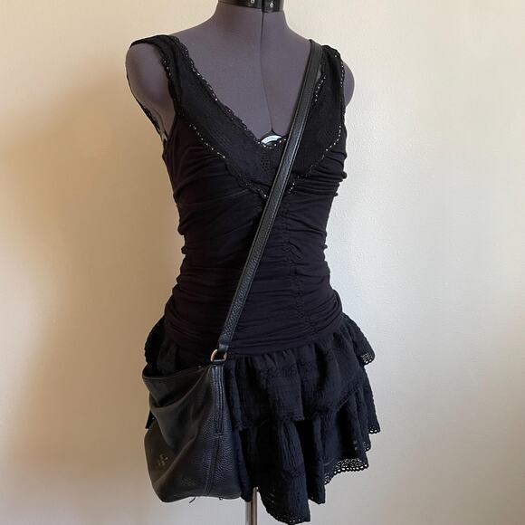 KATE SPADE black leather crossbody bag medium purse - Picture 7 of 9